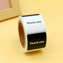 300pcs Simple Black And White Gratitude Stickers Cake Baking Decoration Stickers Gift Packaging Sealing Stickers Handmade Gratitude Labels Back To School
