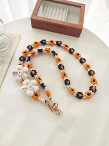 波西米亚雏菊编织挂绳手机链，可爱花朵斜挎手机挂绳，长款手工编织雏菊花手机挂绳，送给母亲、家人、朋友、生日、节日的时尚流行礼物手机挂饰 - 彩色 - 查看 7