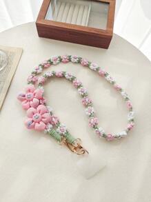 波西米亚雏菊编织挂绳手机链，可爱花朵斜挎手机挂绳，长款手工编织雏菊花手机挂绳，送给母亲、家人、朋友、生日、节日的时尚流行礼物手机挂饰 - 彩色 - 查看 6