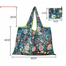 Túi mua sắm có thể gấp lại dung tích lớn mới, Túi gấp, Túi tote di động in họa tiết sáng tạo - Nhiều màu - Xem 3