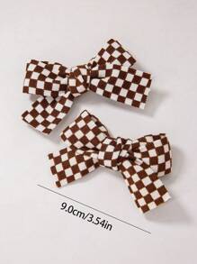10pcs/Set Baby Girls Kids Beige Polka Dot Plaid Print Fabric Bow Hair Clips Princess Bangs Hair Accessories, Cute Everyday