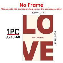 1PC Valentines Wall Art, Love Poster, 70s Wall Print, Preppy Room Decor, Wall Print, Retro Print, Maximalist Poster, Modern Typography Wall Art, Dorm Wall Art,Wall Art Decorative Murals, Poster Art,Canvas Wall Poster, Home Decor,Love - Multicolor - View 14