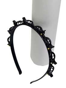 5 件装女士发夹 宽松洗脸 DIY 双层刘海和散落头发收纳器 发箍 发夹，网红最爱 - 黑色 - 查看 4