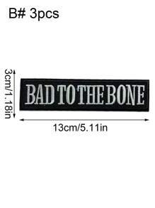 1 套 3/11 件黑白英文字母刺绣补丁涤纶熨烫补丁缝制 DIY 服装配件布贴适用于背包、牛仔裤、夹克、T 恤、帽子、连衣裙等 - 黑與白 - 查看 13