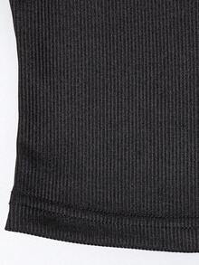 Women's Solid Color Mesh Splice Fitted Sleeveless Tank Top Summer Outfits For Women - Black - View 6