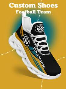 Baskets de football de Jacksonville pour hommes, avec logo personnalisé, nom personnalisé, légères, confortables, avec semelle souple. Chaussures de tennis respirantes pour la salle de sport. Cadeau unique pour maman/papa/elle/lui/petite amie/petit ami/épouse/mari/ami