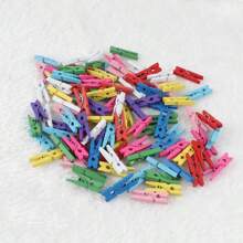 20/50/100件混色木夹子迷你相片夹天然木质衣夹用于展示手工艺品和悬挂装饰画DIY手工工艺品迷你衣夹用于晾干衣服和悬挂明信片 - 隨機顏色 - 查看 9