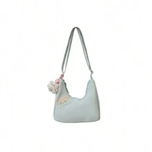 Plain Casual Shoulder Bag With Cute Panda Pattern, Kids - A - View 10