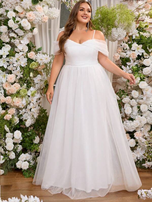 Plus Tulle Off The Shoulder Maxi Dress For Wedding Guest Evening Party Formal Event Bridal Shower Reception Dress Party Gowns Prom Dinner