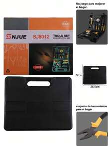 Caja de Herramientas profesionales, Estuche rígido, completo portátil, 12pz - Negro - Ver 4