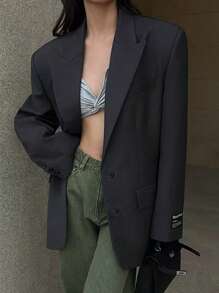 Women's Lightweight Blazer.This Casual Yet Distinctive Mid-Length Formal Peaked Lapel Jacket Is Suitable For Occasions Such As Banquets, Weddings, Festivals, Parties, And Outings. It Is An Elegant And Chic Women's Clothing Piece For Autumn.