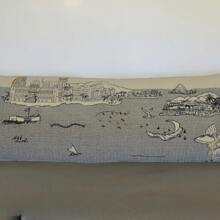 HomeRoots 46" White Hawaii Daylight Skyline Lumbar Decorative Pillow
