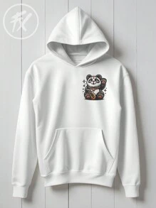 Panda Bear Streetwear Sweatshirt Over Take The Blessing Print Premium Cotton CANGURU 2296 Fluxo Fx - trắng - Xem 2