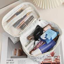 3Pcs Quilted Makeup Bag Set Floral Cosmetic Bag Aesthetic Toiletry Travel Organizer Bag Gift For Women Girls Storage Makeup Organizer Makeup Case Travel Bag For Suitcase Overnight Bag Gym Bag Duffle Bag Weekend Bag Duffel Bag For Luggage Carry On Bag College Bag Luggage Bags Weekender Bag Hospital Bag Holiday Winter Bag For School School Accessories School Stuff