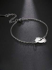 1 pieza Pulsera de pie de bebé personalizada de acero inoxidable, diseño único, el amor de los padres, regalo para Navidad y Día de San Valentín