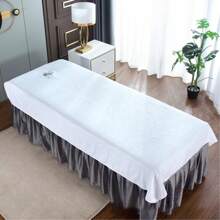 TOEDO Beauty Salon Massage Bed Sheet Rose Pattern Waterproof Washable Soft Spa Clubhouse Dedicated Breathable With Hole Flat Bed Sheet