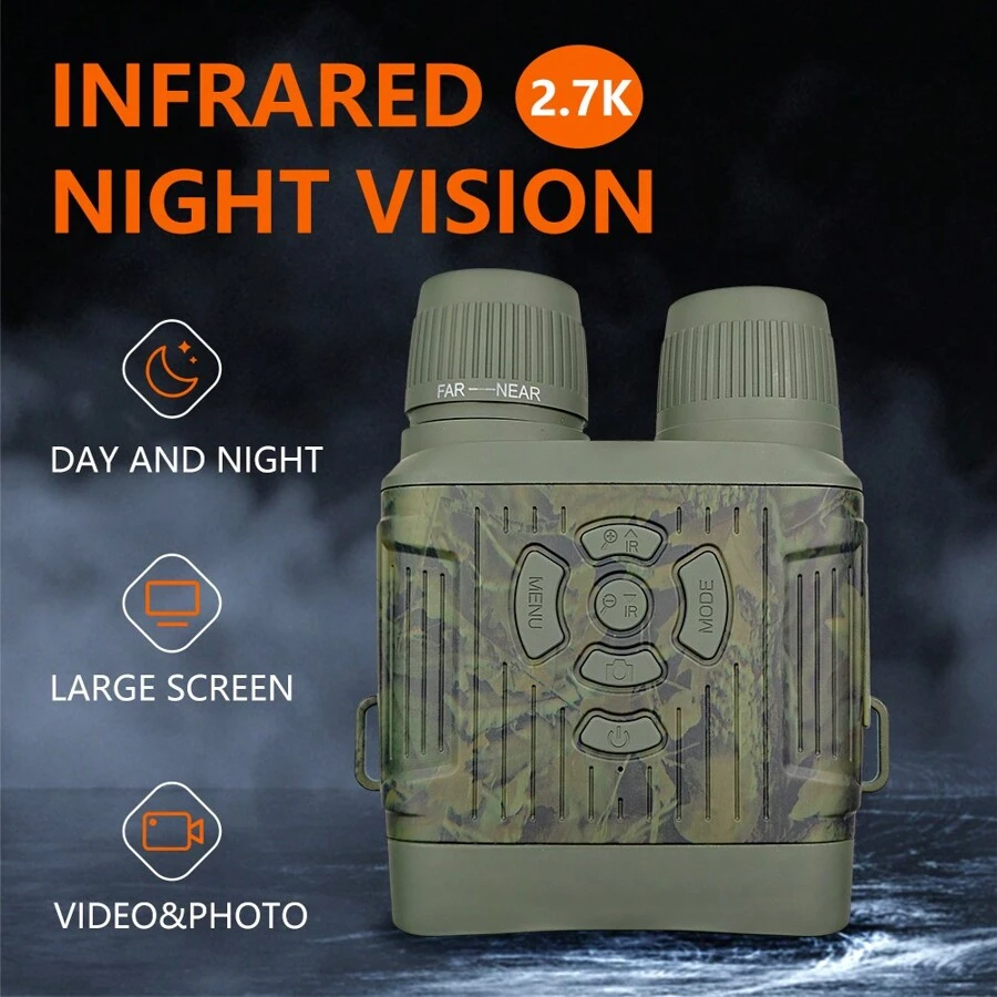 Outdoor Night Vision Binoculars, Night Vision Goggles, 32GB Memory Card For Storing Photos And Videos For Camping Hunting And Security - Green - View 1