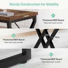 Tribesigns Escritorio, Escritorio de Oficina Grande de 160 x 80 x 75 cm con Tablero de Madera Extra Gruesa y Estructura de Metal, Lugar de Trabajo Moderno y Sencillo, Escritorio Ejecutivo de Estudio para Oficina en casa