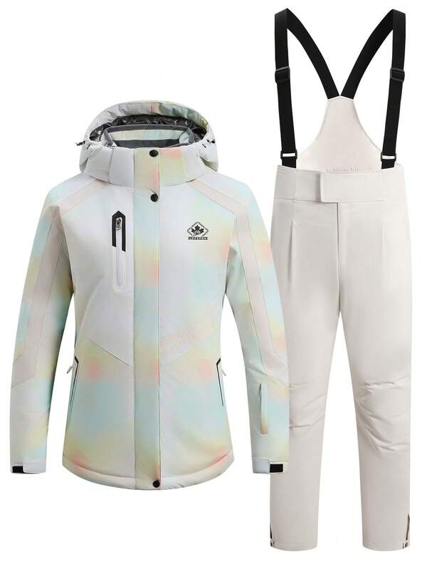 LEIFENSH 1 Set Abbigliamento sportivo e all'aperto da donna, Abbigliamento sportivo e ricreativo professionale da donna, Completo da sci donna HX368 Beige (Top + Pantaloni)