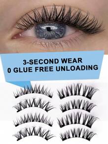 Bộ 2 cặp lông mi giả từ tính Fox kèm nhíp và gương, lông mi dày kiểu Criss-Cross có thể tái sử dụng, Fox Vibe & Half-Eye Looks, bao bì hộp tròn, thích hợp để mang theo (Chỉ phù hợp với lông mi dày, không phù hợp với lông mi mỏng ngắn! Có video hướng dẫn) - lông mi mềm mại - Xem 3