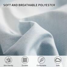 3 Pieces Blue/Purple Duvet Cover Bedding Set Double King Size, Soft Microfiber Bedding Sets With Zipper Closure For Autumn, All Season, Christmas Day Present , Home Room Decoration, Halloween - Blue and White - View 8