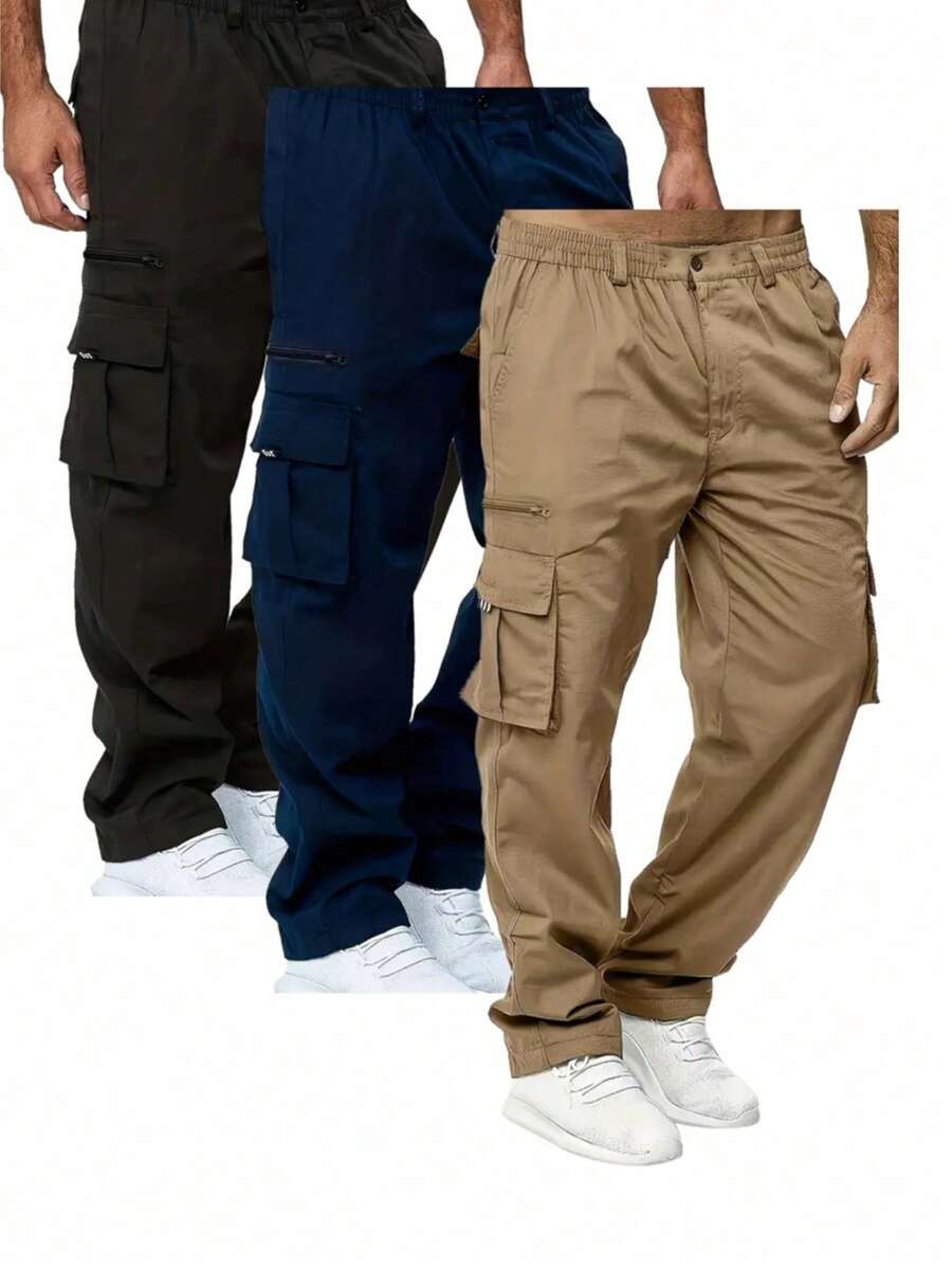 Men's Lightweight Cargo Pants Suit Set - Multicolor - View 1