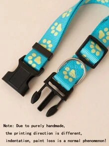 Glow In The Dark Paw Print Pet Collar, Suitable For Dogs And Cats Indoor And Outdoor Use - Baby Blue - View 3