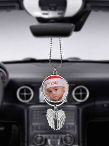 Accesorio personalizado para el espejo retrovisor del coche con foto, regalo de aniversario y pareja, accesorios personalizados para el coche