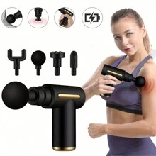 MuscleSoothe - Electric Fascia Massage Gun With Replaceable Head, Powerful Deep Tissue Percussion Device, Portable Handheld Device For Immediate Pain Relief - Perfect For Exercise And Gym Recovery
