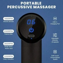 MuscleSoothe - Electric Fascia Massage Gun With Replaceable Head, Powerful Deep Tissue Percussion Device, Portable Handheld Device For Immediate Pain Relief - Perfect For Exercise And Gym Recovery