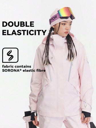 VECTOR MOTION Chaqueta de esquí con capucha elástica, diseño unisex, a prueba de viento, impermeable, resistente al desgaste, transpirable, para equipo de esquí individual y doble