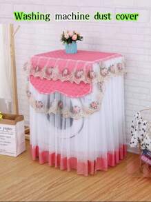 1pc Lace Embroidery Washing Machine Cover, Waterproof Dustproof Automatic Washing Machine Protector, Fit For 8kg/10kg Washing Machines