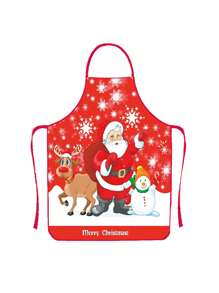 2 Pcs Santa Claus For Christmas, Home Kitchen Cartoon Christmas Apron - Multicolor - View 14