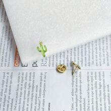 可爱创意仙人掌胸针，女士服装及包袋装饰，清新花卉设计 - 仙人掌胸針 - 查看 1