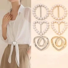 6 Stücke Kleider Eckknopf, T-Shirt Taille dekorativer Ring und kreativer Schaltknopf für Schals, geeignet für Kleidung, Gürtel und Schals