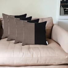 Set Of Four 18" Black Throw Pillow Cover
