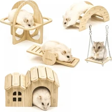 Đồ chơi nhà bập bênh cho chuột hamster, tổ ngủ bằng gỗ cho chuột hamster, biệt thự đồ chơi cho chuột gerbil, phụ kiện tự làm cho chuột hamster, nhà ẩn náu bằng gỗ cho chuột gerbil và bộ đồ chơi bập bênh tập thể dục cho chim hoàng yến. - A-màu vàng - Xem 16