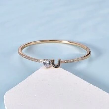 Vòng tay đá Rhinestone hình giọt dầu màu đen thời trang tối giản - Vòng tay nhỏ giọt dầu đơn giản và sang trọng - Xem 6