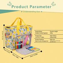 1 túi tote len cỡ lớn, túi đeo chéo sức chứa cực lớn được nâng cấp, túi đeo vai đựng len móc - Nhiều màu - Xem 3