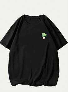 T-Shirt Cotton T-Shirt Style Art Nature Floral Comfort Breathable Unisex Premium Summer - màu đen - Xem 2