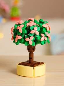 Diy Mini Blocks With Simulation Flower Pot Model For Adult Home Decor, Creative Eternal Life Plant Potting Blocks For Indoor Decoration, Creative Little Particle Plants Assembly Building Blocks Puzzle Toy, Birthday & Valentine's Day Gifts Room Decoration