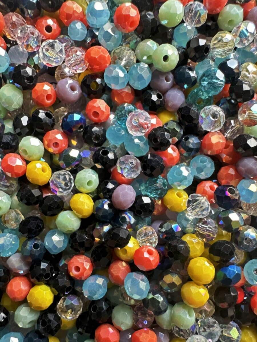 480 chiếc/gói, 1000 chiếc/gói, Hạt thủy tinh phẳng 4mm nhiều màu thời trang tối giản, Đồ thủ công làm đồ trang sức DIY cho vòng cổ, vòng tay, nhẫn, hoa tai, nhiều màu sắc kết hợp - Nhiều màu - Xem 1