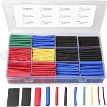 560 Stücke Schrumpfschlauch 2:1, Eventronic Elektrische Kabel Sortiment Elektrische Isolationsschrumpfschlauch Satz mit Box (5 Farben/12 Größen), Schwarz, Rot, Blau, Gelb, Grün