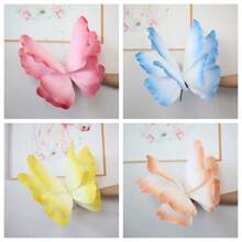 1 pieza Mariposas de seda 3D iridiscentes, acentos decorativos vibrantes: Adornos de boda de malla gigante para sesiones de fotos y celebraciones - Diseños elegantes y realistas para el hogar, fiestas, el Día de San Valentín, regalo