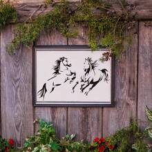 4pcs Large Horse Stencil TemplatesReusable PET Painting Molds For Wood, Walls, Floors & Fabric - Home Decor Craft Supplies - White - View 5