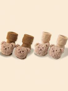 4pairs/3pairs/2pairs/1Pair Of Newborn Baby Infant Fall And Winter Terry Padded Thickened Warm Mid-Calf Toddler Flooring - Multicolor - View 17