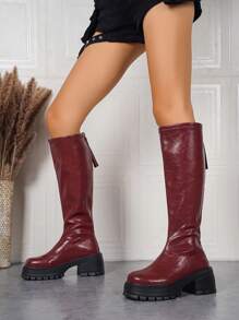 女士厚底过膝靴，时尚高端秋冬真皮马靴