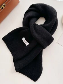 1pc Men's Solid Color Knitted Warm Thickened Versatile Decorative Scarf Neck Warmer, Suitable For Winter