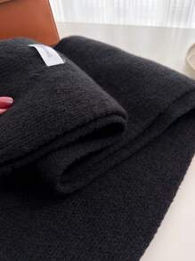 1pc Men's Solid Color Knitted Warm Thickened Versatile Decorative Scarf Neck Warmer, Suitable For Winter