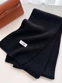 1pc Men's Solid Color Knitted Warm Thickened Versatile Decorative Scarf Neck Warmer, Suitable For Winter